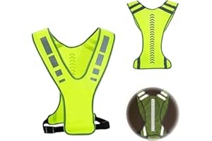 CZlinOduMMX 2 Stück Reflektierende Weste Einstellbar Warnweste mit Reflektorstreifen Atmungsaktiv Warnweste für Herren and Damen für Fahrrad Joggen Wandern Radfahren