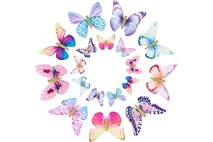 Rubywoo&chili 18 Pieces Butterfly Hair Clips, Women Girls Kids Hair Clips Set 3D Butterfly Hair Clip Headpiece for Bridal Wedding Accessory