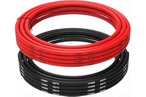 TUOFENG Cavo Elettrico Calibro 12 6 Metro [3 Metro Nero e 3 Metro Rosso] Filo di rame stagnato Filo intrecciato - Filo di silicone 12 AWG - Filo di silicone flessibile Funziona bene per auto RC, Drone