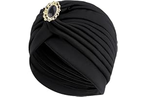 LIMHOO Women's Boho Headwrap Turban Ethnic Retro Chemo Hair Loss Hat Stretchy Beanie Cap