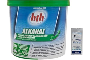 HEXAGON PISCINE ET SPA HTH ALKANAL Poudre - 5kg | Correcteur TAC - Augmente l'Alcalinité + 10 Tests HPS OFFERTS 6 en 1