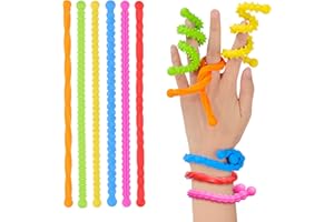 GRIPITI Sensory Fidget Toys for Kids 6pcs, Autism Toys Colorful Quiet Sensory Textured Noodles Stretchy Fidgets Toys Durable Suitable for Autism ADHD Stress Anxiety People Under Pressure to Relieve Stress