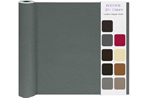 HOCOXW Patch de Réparation en Cuir 160 X 40 cm, Simili Autocollant-Rouleau Adhésif-PU Auto-adhésif pour Rénovation de Canapé, Siège de Voiture, Sacs à Main, Vestes, Meubles (Gris Clair)