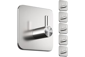 4smile Portasciugamani senza foratura, set da 6 pezzi, in acciaio inox ZT design