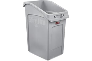 Rubbermaid Commercial Products 2026721 Slim Jim Abfalleimer mit Belüftungskanälen, 23 Gallonen, Grau