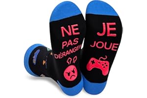 Lusibaka Chaussettes Humour Homme 39-46 Chaussettes de Cadeaux Antidérapant Noel Fête Pères Anniversaire Cadeau Papa Grand Garçon Rigolo