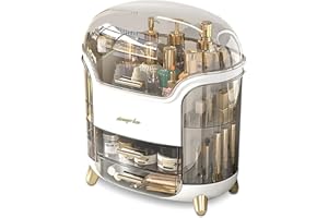 Galatée Przenośny lekki luksusowy wielofunkcyjny futerał na makijaż pyłoszczelne pudełko do przechowywania kosmetyków, kosmetyki produkty do pielęgnacji skóry biżuteria organizer pudełko na szminkę – biały