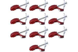 ECSiNG 10 szt. klipsów montażowych do zlewu kuchennego, regulowane śruby perforacyjne, 50 x 25 x 18 mm, czerwone