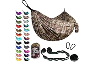 Gold Armour Camping Hammock - XL Double Hammock Portable Hammock Camping Accessories Gear for Outdoor Indoor with Tree Straps, USA Based Brand (Camouflage II)
