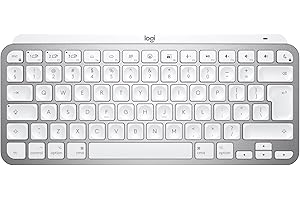 Logitech MX Keys Mini for Mac Minimalist Wireless Keyboard, Compact, Bluetooth, Backlit Keys, USB-C, Tactile Typing, Compatible with MacBook Pro,Macbook Air,iMac,iPad, QWERTY UK English - Pale Grey