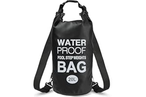 Yeabett wasserdichter Dry Bag, 20L wasserdichte Strandtasche mit verstellbarem Schultergurt, Dry Bag zum Schwimmen, Camping, Kajakfahren, Strand, (Schwarz)