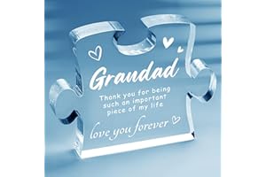 Giftasy Grandad Gifts, Grandad Fathers Day Birthday Gifts, Unique Engraved Acrylic Plaque Decorations Gifts for Grandad from Grandchildren, Presents for Grandad on Father's Day Birthday Christmas