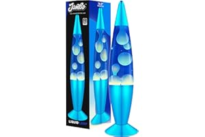 Jambo Lampe 16" Magnifique - Bleu avec Cire Blanche/Bleue, Lumière Relaxante à Mouvements, Veilleuse Décorative pour Maison, Salon, Bureau, Chambre, Adultes, Ados, Enfants, Magma Motion
