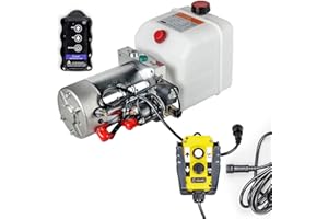 AUER HYDRAULICS Hydraulikaggregat HYDRAF, Hydraulikpumpe mit 4 Liter Tank und Kabelfernbedienung + Funkfernbedienung, 12V 180 bar 2000 Watt (1 x Funkfernbedienung)
