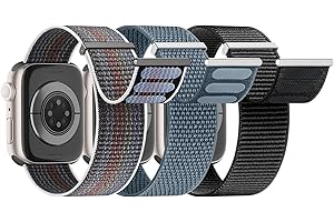 AMSKY 3 nylonowe, sportowe, kompatybilne z Apple Watch 40 mm, 44 mm, 41 mm, 42 mm, 45 mm, 38 mm, 49 mm, dla kobiet i mężczyzn, regulowane paski na rzepy do iWatch Series Se Ultra 8, 7, 6, 5, 4, 3, 2,