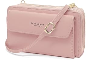 HNOOM Bolso Movil Mujer Cuero PU Bolsos Bandolera de Mujer Gran Capacidad Bolso Monedero Movil Mujer Mini Bolsos para Movil Bolso Cartera Movil con Ranuras para Tarjeta y Monedero Mujer