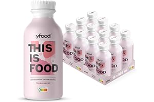 yfood frutti di bosco, pasto pronto da bere, THIS IS FOOD drink, 34 g di proteine, 26 vitamine e minerali (12 x 500 ml)