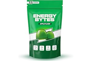 Energy Bytes Caffeine Gummies | 15 Count | Apple Flash | Fast, Delicious Boost for Focus & Productivity | Superior to Energy Drinks, Gels, Chews | Vegan, Low Sugar, with Vitamins A, D, B3, B6 & B12