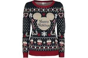 Mickey Mouse Happy Holidays Frauen Weihnachtspullover Multicolor