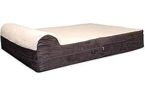 KOPEKS KPS-1095 - Copertura di ricambio per letto per cani in memory foam, marrone felpato, extra large (dimensioni Jumbo)