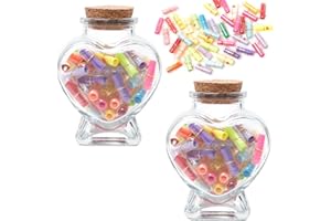 Sixfolo 100 Piezas Cápsulas De Mensaje en una Botella Cápsulas Mensaje de Letra Colores Lindo Píldoras Mensaje con 2 Botella de Vidrio para Regalo de San ValentíN Cumpleaños Aniversario Boda