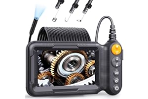 Endoscope Inspection Camera, Hopefox 5'' IPS Screen Digital Borescope,1080P HD Inspection Camera with 8 LED Lights, IP67 Waterproof DrainCamera,16.5ft Flexible EndoscopeCamera, Gadgets for Men