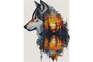 Mafenr Art Wolf Paint by Numbers for Adults, Wolf Paint by Numbers, Painting by Numbers Canvas for Gifts and Wall Decorate 12x16 Inch/30x40 CM