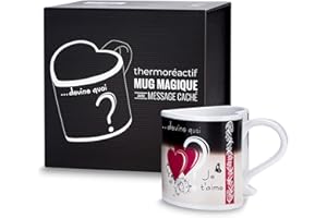 Froster Tazza Magica con Effetto Sorpresa, testi in francese Je t'aime, Tazza Sensibile al Calore, Regalo San Valentino