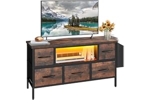 YITAHOME TV Cabinet, TV Stand Cabinet Unit for Living Room with 5 Foldable Drawers and Shelves TV Stand Unit with RGB LED Lighted TV Gaming Entertainment Center with Cabinet for PS5
