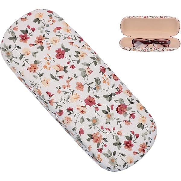 Alvinlite Étui à Lunettes Rigide Floral Mignon - Coque Protection Solide Pour Femmes, Enfants, Filles - Motif Peinture Rétro