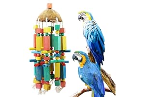 Parrots Toys MYMULIKE Bird Foraging zabawka 60 cm, drewniana mocna papuga, zabawka do żucia dla afrykańskiej szarości, nimfy, konures, zięby, papug, ary, papug amazońskich, ptaków miłosnych itp