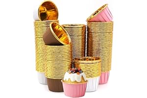 GYSRXS Pirottini per muffin Carta 150 Pezzi Pirottini Cupcake Resistenti All'olio Pirottini Piccoli Carta per Festa di Compleanno Matrimonio(Oro Caffè/Oro Bianco/Oro Rosa)