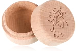 wlertcop Tooth Fairy Box, Tooth Box for Girls Kids, Keepsake Organizer, Lost Teeth Tooth Holder Box, Tooth Storage Box, Cute Wooden Tooth Fairy Keepsake, Put Under Pillow for Birthday Baby Shower
