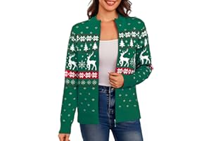 Aottori Cardigan Donna con Zip Maglione Cerniera Leggero Giacca in Maglia Elegante Golfino a Maniche Lunghe Pullover Aperta Casual per Primavera Autunno Invernale