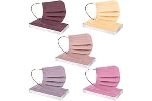 NCQIFEI 50 Pièces Adulte Jetable Protection Faciale 3 Couches Visage Tissu Impression Noir Blanc Couleur Non-tissé Bandeaux Femme et Hommes Confortable Anti-Poussière Respirable écharpe (A01)