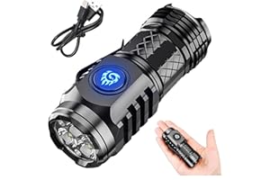 PICKONA Ultra Bright Three-Eyed Monster Small LED Flashlight | Rechargeable USB Tactical Flashlight | Waterproof Pocket Torch (1pcs)