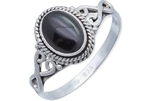 MANTRAROMA Anello argento 925 con pietre preziose pietra argento sterling da donna in vero argento (MRG-042)