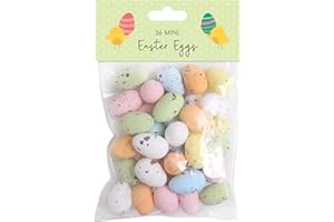 Quickdraw 36 Mini Easter Eggs Colourful Speckled Foam Eggs for Decorating Bonnets Crafts Egg Hunt
