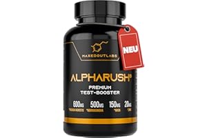 Maxedoutlabs Alpharush Testosteron Booster | T Complex Testosteron Männer | Potenzmittel für Mann mit Fadogia Agrestis | Test