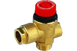 ALTECNIC 3 Bar 1/2" MBSP x 15mm/FBSP Pressure Relief Valve with Gauge Port