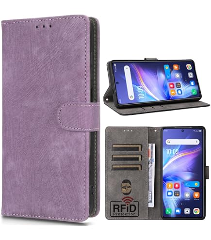 WEIOU Leather Folio Cover per TCL 20 SE, Custodia in Pelle PU Magnetica Libro Fl