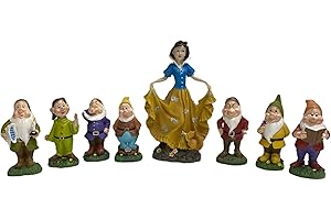 ILBOTTEGONE BIANCANEVE E I 7 NANI SETTE STATUE IN RESINA STATUA ARREDO ESTERNO GIARDINO