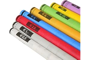 MONEPASS Lot de 1040 tubes euro panaché en papier pour mise en rouleau