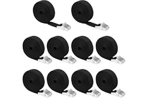 TOSAVGA Sangle, 10 pièces 4m × 25mm Sangle d'Arrimage, Sangle a Cliquet avec Boucle de Serrage, Sangle Arrimage, Sangles d'arrimage Charge maximale 250kg, pour Moto, Voiture, Porte Vélo