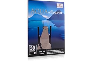 KUNSTIFY Bloc de dibujo para acuarela, bloc de papel de dibujo, papel de acuarela para acuarela, acuarela, bloc de dibujo en blanco, papel de dibujo (A5-30 hojas)