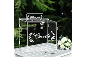 Euakee Acryl Kartenbox mit Schloss Geschenk, Große Kartenbox für Hochzeit Briefkasten Umschlag Box, Acryl Geschenkkarte Box Spardose für Party Geburtstag Empfang