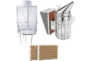 ZffXH Kit De Outils Pour D'apiculture,Brosse À Ruche,Fumeur D'abeilles,Fournitures Apicoles,brosse Pour Apiculture,Chapeau Apiculteur
