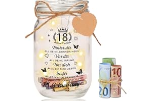 XM-MENGPANWEI 18. Geburtstag Mädchen Junge, LED Flaschenlicht Geburtstag 18 Geldgeschenke,Flaschenlichter Geburtstag Geschenke 18.Geburtstagsgeschenk Geld Leuchtflasche,Geschenke zum 18 Geburtstag Mädchen Junge