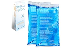 2x Poches réfrigérantes réutilisables d’ARNOMED® avec gel 12x29cm, compresses froides/chaudes réutilisables et passant au micro-ondes, poches réfrigérantes en gel, coussins réfrigérants en gel