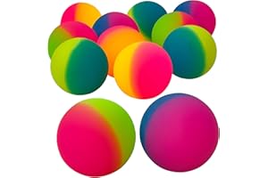Bedwina Jumbo Super Bouncy Balls - (Lot de 12) Balles de 2,35 Pouces pour Enfants dans des Couleurs Vives Assorties pour Les Cadeaux d'anniversaire et Les Prix de Carnaval en Vrac